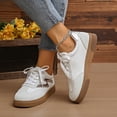 thumbnail image 6 of YLYL Women's Sneakers Lace up Non Slip Retro Classic Fashion Casual Comfort Walking Shoes, 6 of 9