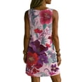 thumbnail image 5 of Summer Dresses for Women 2026 Plus Size Sleeveless V-Neck Floral Printed Summer Flowy Casual Swing A-Line Sundress Beach Outfits, 5 of 8