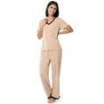 thumbnail image 2 of Fruit of the Loom Women's Soft & Breathable V-Neck Short Sleeve Top & Pajama Pant Set, Sizes S-4X, 2 of 10