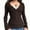 A-Brown, variant on EMMIOL Women's Lightweight V-Neck Lace Trim Button Up Cardigan Long Sleeve Ribbed Knit Slim Fit Top