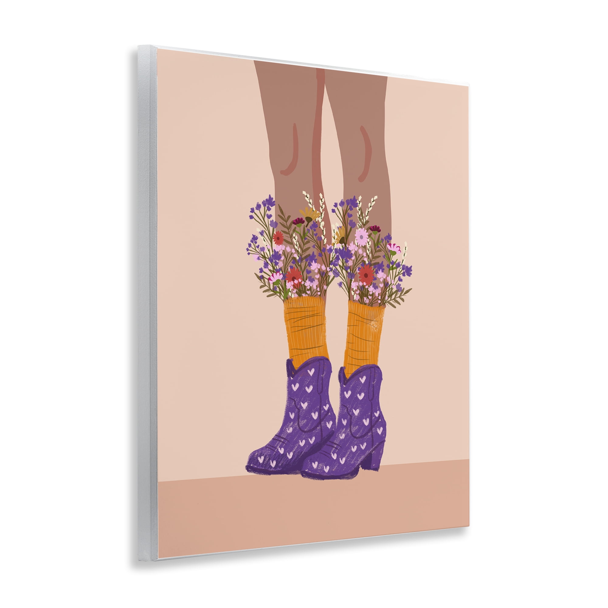 Stupell Industries Wildflower Fashion Illustration Novelty Painting Unframed Art Print Wall Art, 11 x 14