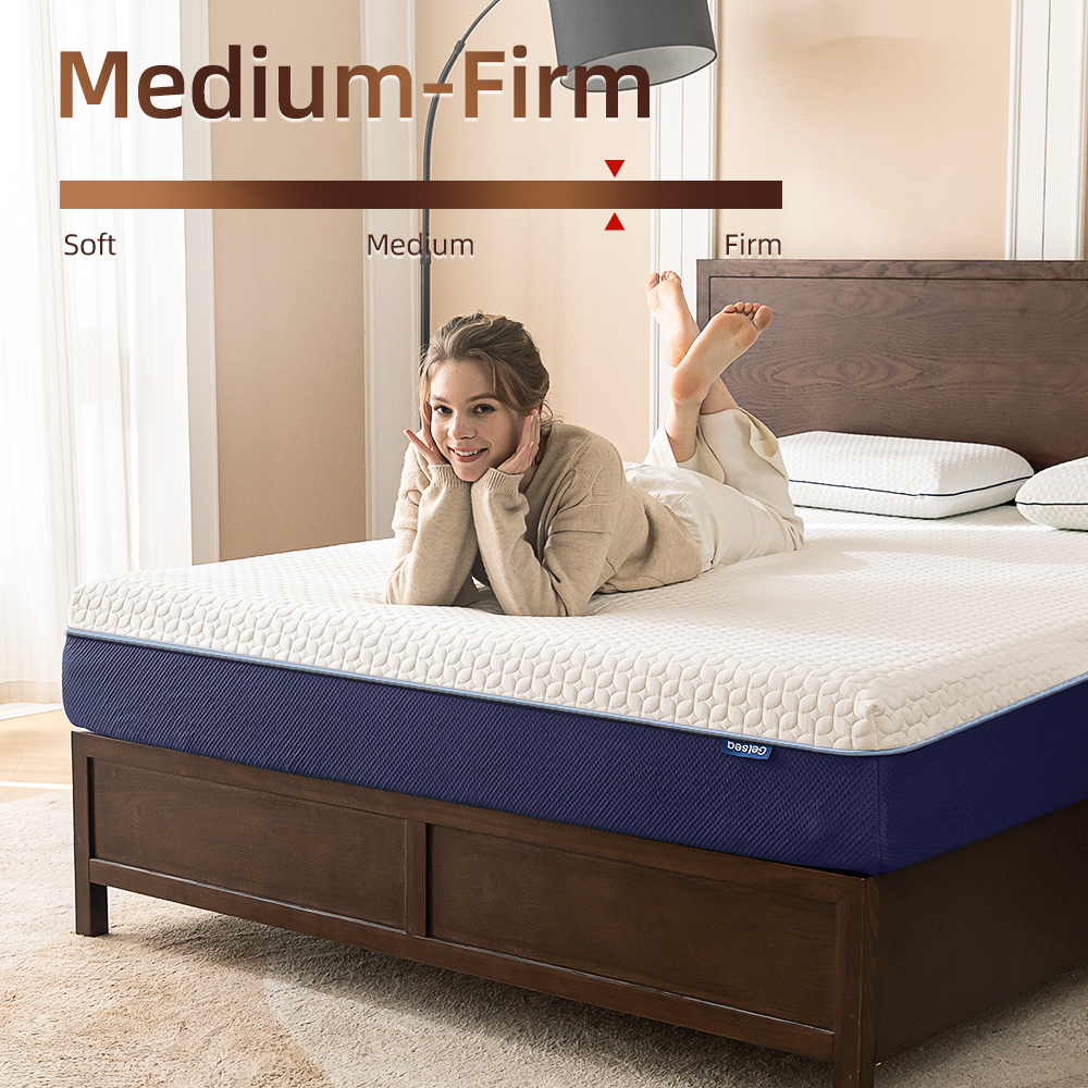 Materasso Matrimoniale Queen Size Ibrido 30,5 Cm – Memory Foam Gel E Molle Insacchettate – Medio Rigido