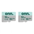 onn. 32GB Class 10 U1 MicroSDHC Flash Memory Card 2Pack