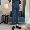 thumbnail image 2 of XIAONU Dress Pants For Men Formal Slim Fit Straight-Leg Pants Belted Waist Business Work Pants, 2 of 8