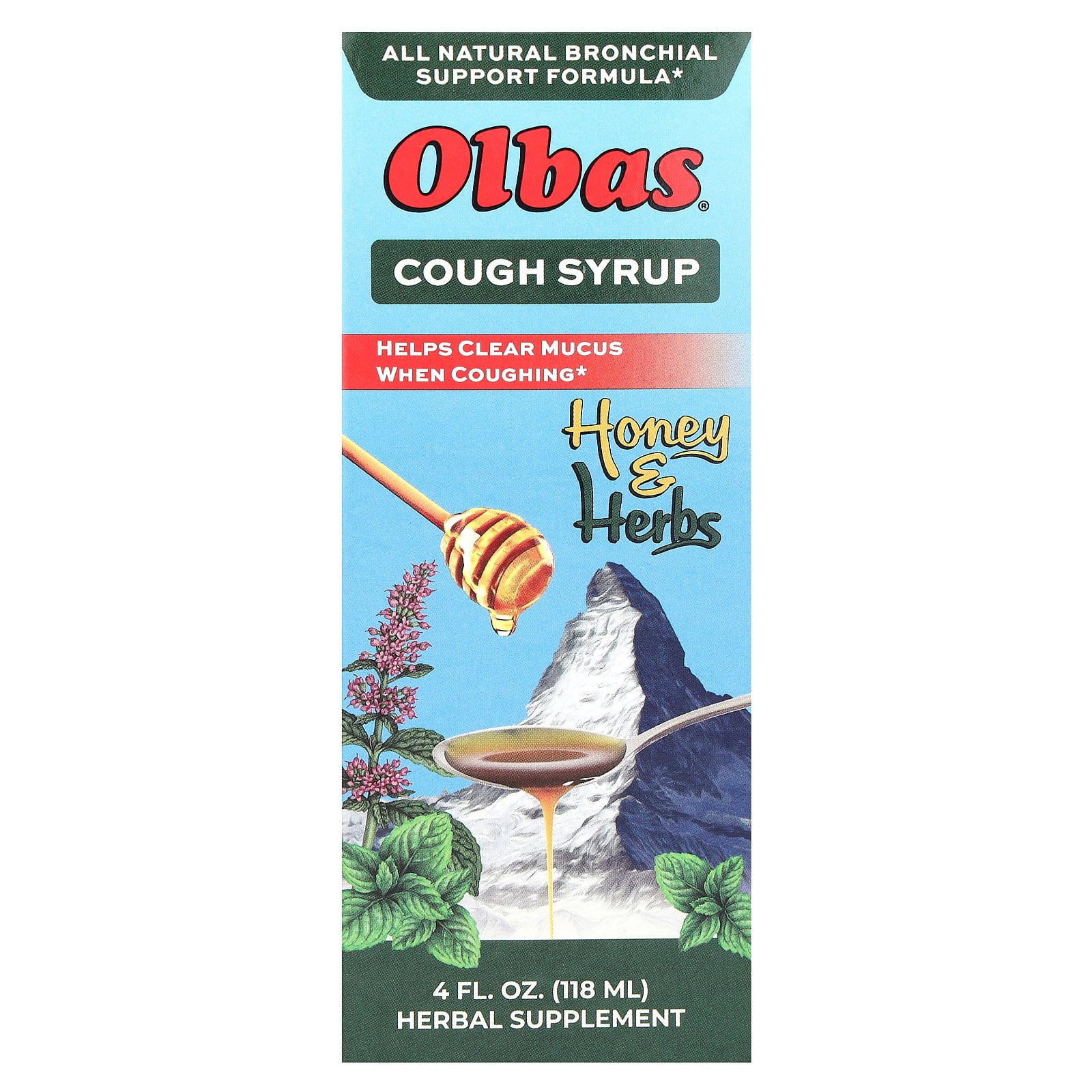 Olbas Cough Syrup, Honey & Herbs, 4 fl oz (118 ml)