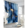 thumbnail image 3 of Marble Dark Shower Curtain, Blue Abstract Stone Texture Natural Crack Modern Waterproof Shower Curtain Set with 12 Hooks Lightweight Washable Fabric Shower Curtains for Bathroom 48x72 Inches, 3 of 6