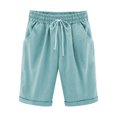 thumbnail image 1 of CEHVOM Pantalon d'Été Femme Grande Taille Coton Lin Décontracté, 1 of 6