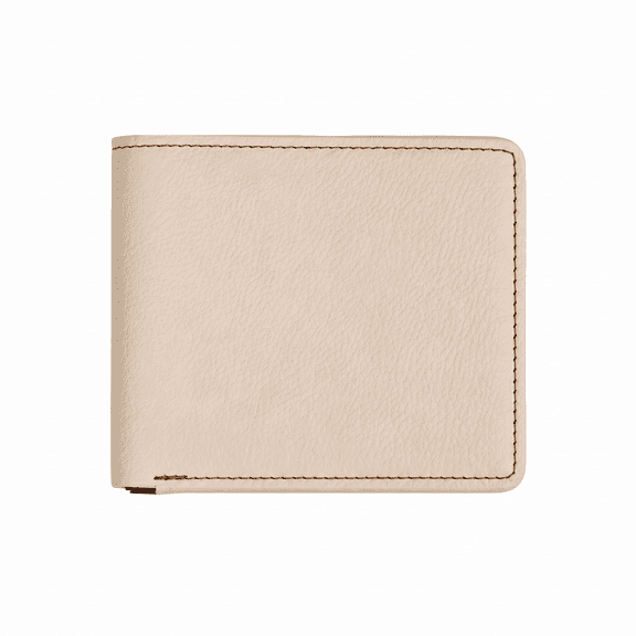 AlKhalil -Elegant Beige Genuine Leather Bifold Wallet for Men – Slim Minimalist Design with Multiple Card Slots, Cash Compartment, and Durable Stitching for Everyday Use