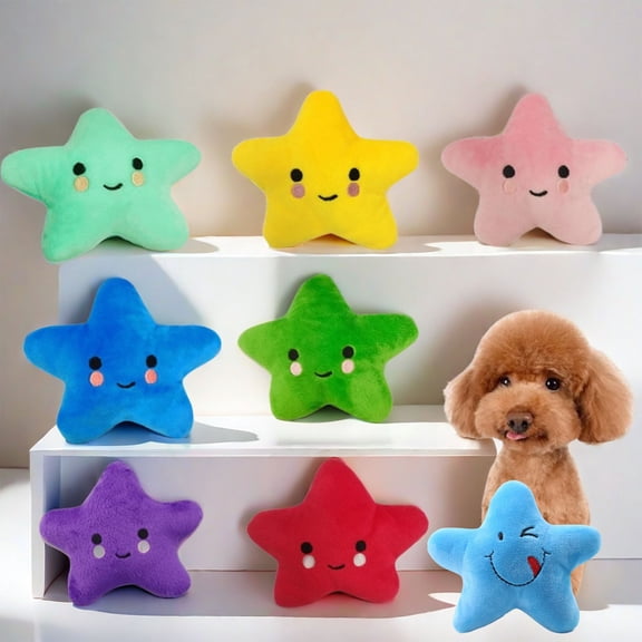Squeaky Plush Dog Toy – Colorful Star Shaped Soft Puppy Toy,Durable Chew Toy for Small Dogs,Interactive Pet Play Set for Indoor Fun Red