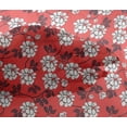 thumbnail image 5 of oneOone Mousseline de Viscose Rouge Tissu Feuilles et Trèfle Matière de Robe Tissu Imprimé Tissu au Mètre 42 Pouces de Large, 5 of 5