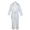 thumbnail image 4 of 5-7pc White Baby Kid Boy Christening Paisley Tail Tuxedo Suits Cross Hat Stole, 4 of 6