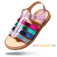 thumbnail image 5 of Dodow Girls Summer Sandals Flat Open-Toe Lightweight Sandals for Toddler Little Kids Size 7-13, 5 of 10