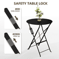 thumbnail image 6 of Erinnyees 3-Piece Folding Bistro Set for Outdoor Patio, Steel Frame, Black - Space-Saving Garden Furniture, 6 of 8