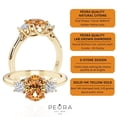 thumbnail image 4 of PEORA 14K Yellow Gold Oval Citrine and Lab Grown Diamond 3 Stone Trellis Ring, 1.30 Carats total, Size 7, 4 of 5