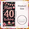 thumbnail image 2 of Pink Theme Happy 40th Birthday Banner Glitter Design 40th Birthday Display Floral Decor Balloon Birthday Celebration Backdrop for 40th Birthday Party Women's Birthday Indoor Celebration, 2 of 9