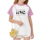 thumbnail image 5 of Blusas y camisas de manga corta con cuello redondo para niños y niñas, blusa de manga corta con estampado de cuello redondo, 5 of 7