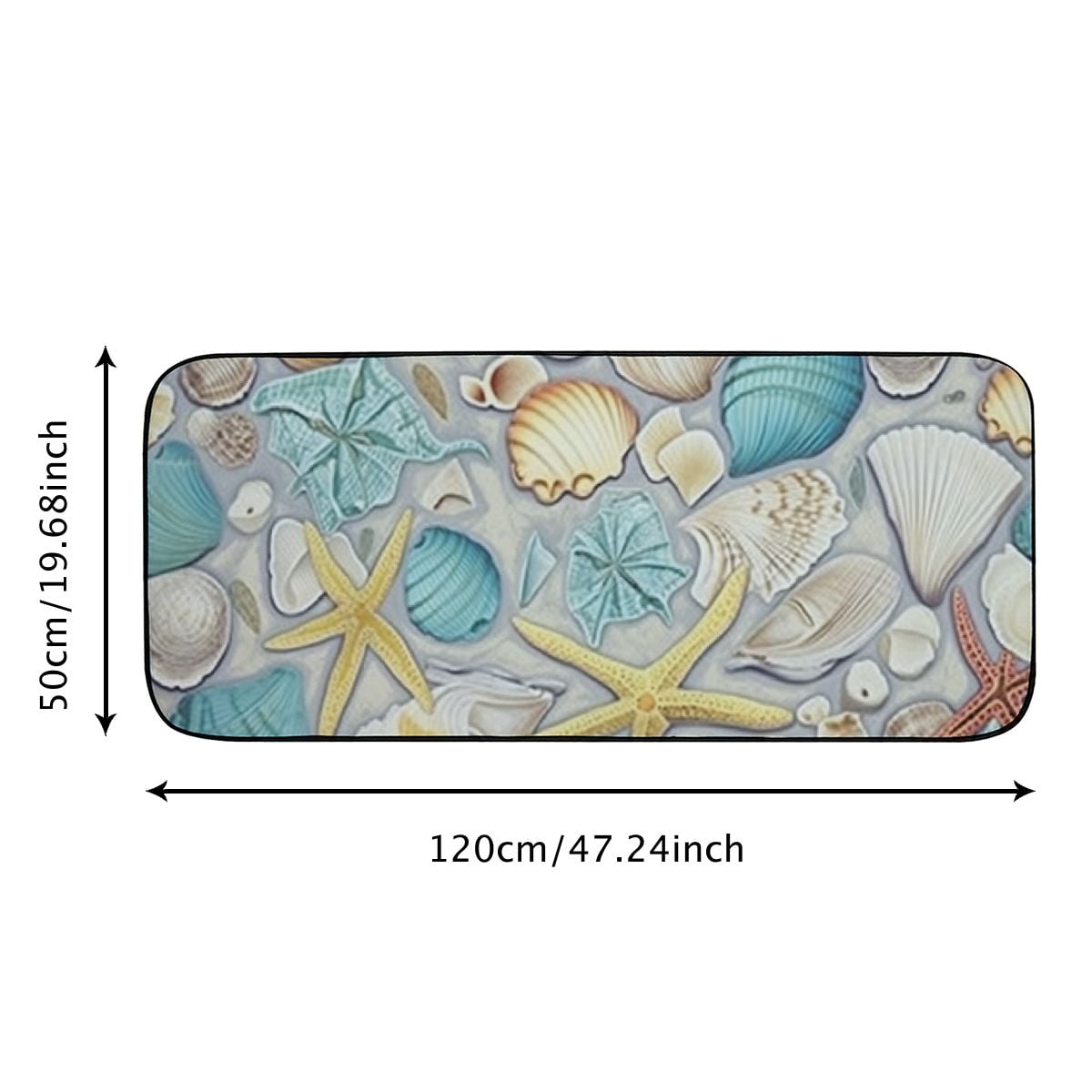 Qinduosi Doormat Seashells Seastars Marine Life Non-Slip Indoor Entryway Door Mat (Rubber Backing) 19.68*47.24 in