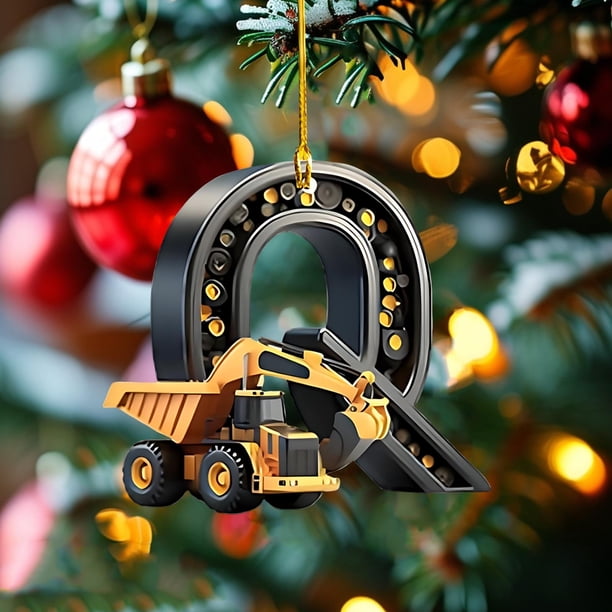 26 Letters Building Vehicle Christmas Decorations Christmas Tree Pendants