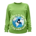 thumbnail image 3 of Hxshgdsn Spring Womens Maternity Pullover Tops Long Sleeves Pregnancy Sweatshirts Crew Neck Funny Tops With Graphic Printed Green M, 3 of 6