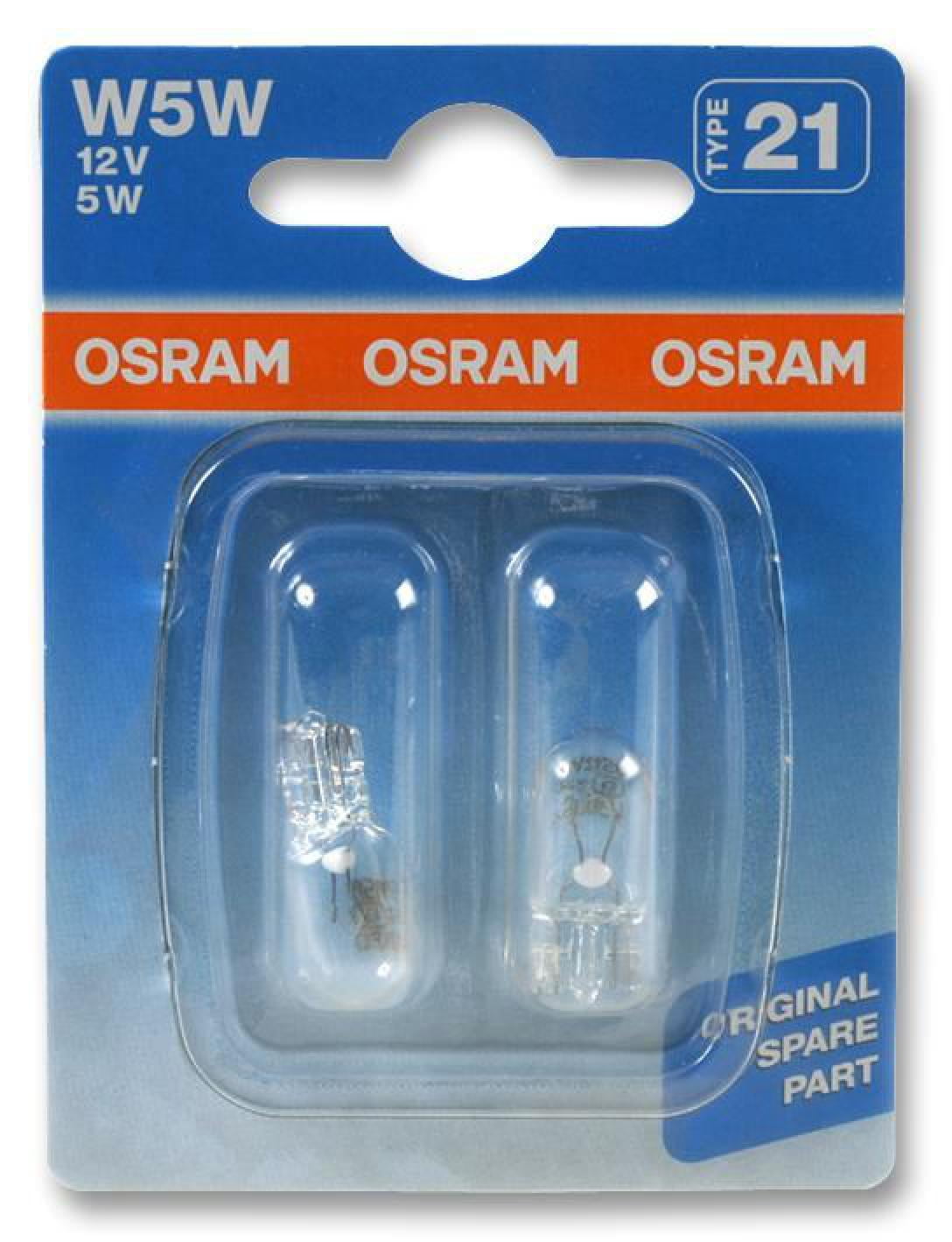 Osram LED GREEN W5W 5W Sidelight Bulbs (501) Wedge 1W LED Retrofit  2880GR-02B