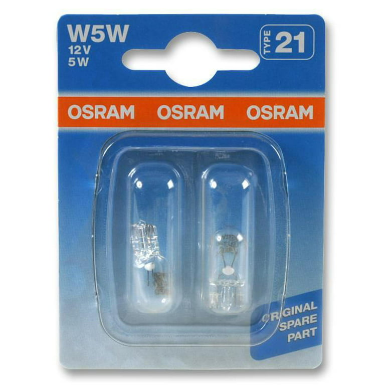 OSRAM - 12V 5W W5W W2x9.5d Car Side / Tail Light Bulb (Twin Pack)