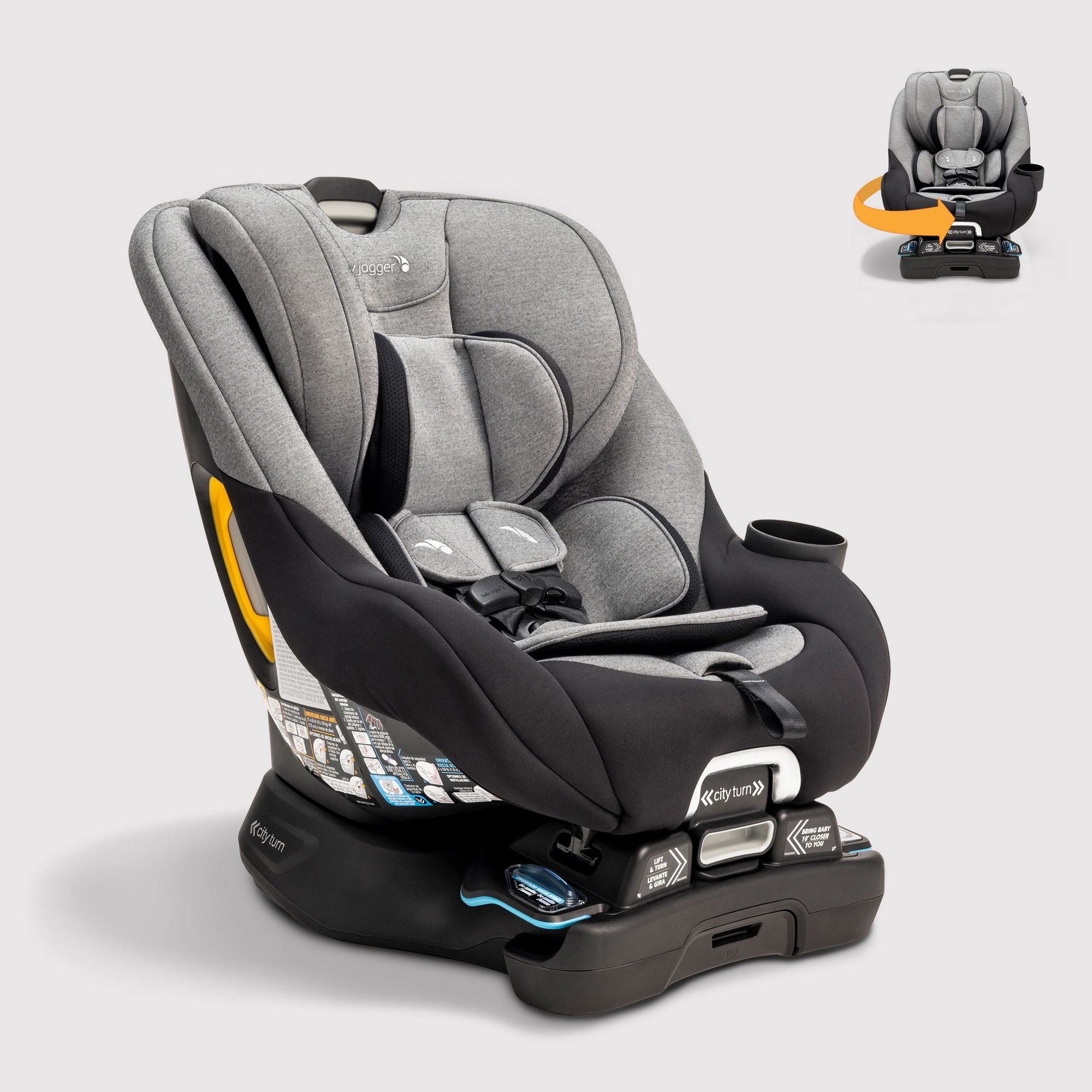 Baby Jogger city turn Rotating Convertible Car Seat, Onyx Black