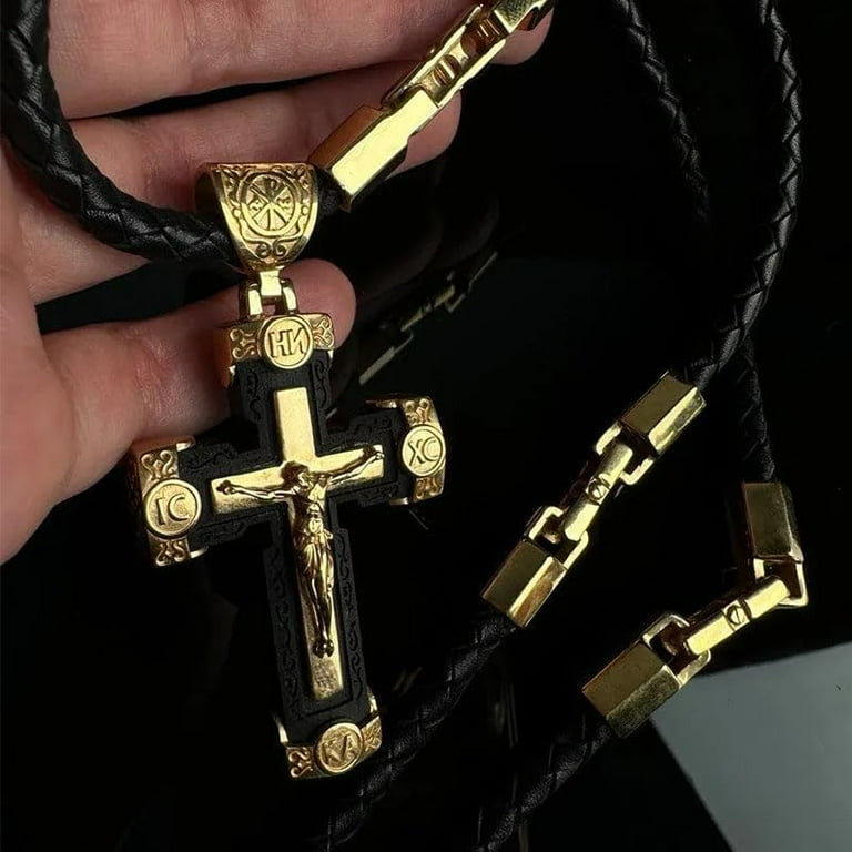 Catholic leather necklace hot sale
