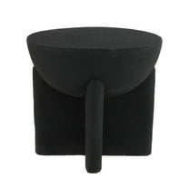 Brady 16.25" Minimalist Modern Drum Accent Table , Black Frosted