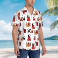 thumbnail image 3 of Bingfone Men's Short Sleeve Button Down Shirts Hawaiian Cute Cat And Christmas Gift Printed Beach Shirt, 3 of 7