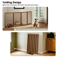 thumbnail image 6 of Smart FENDEE Bamboo Dog Gate Freestanding 4 Panel Pet Gate with 2 Support feet, 33" Tall, Walnut, 6 of 8