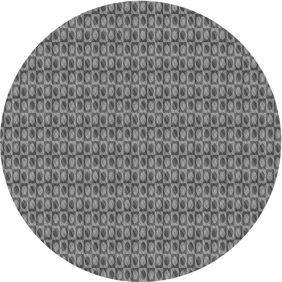 Ahgly Company Machine Washable Indoor Round Transitional Grey Gray Area Rugs, 5' Round