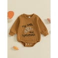 thumbnail image 4 of Elippeo Baby Girl Boy Thanksgiving Romper Letter Embroidery Long Sleeve Crew Neck Jumpsuit for Winter Fall  3 6 12 18 24 Months, 4 of 9