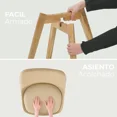 thumbnail image 4 of Silla de Comedor Moderna con Asiento Acolchado de Diseño Minimalista Tipo Eames Pedestal - Silla Ergonomica Acojinada con Estructura de Madera Ideal para Interior Beige, 4 of 5