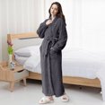thumbnail image 7 of AMITOFO Long Robes for Women, Soft Fluffy Fleece Bath Robe with Front Pocket, Winter Warm Plush Lapel Women's Robes, Adjustable Belt, 7 of 7