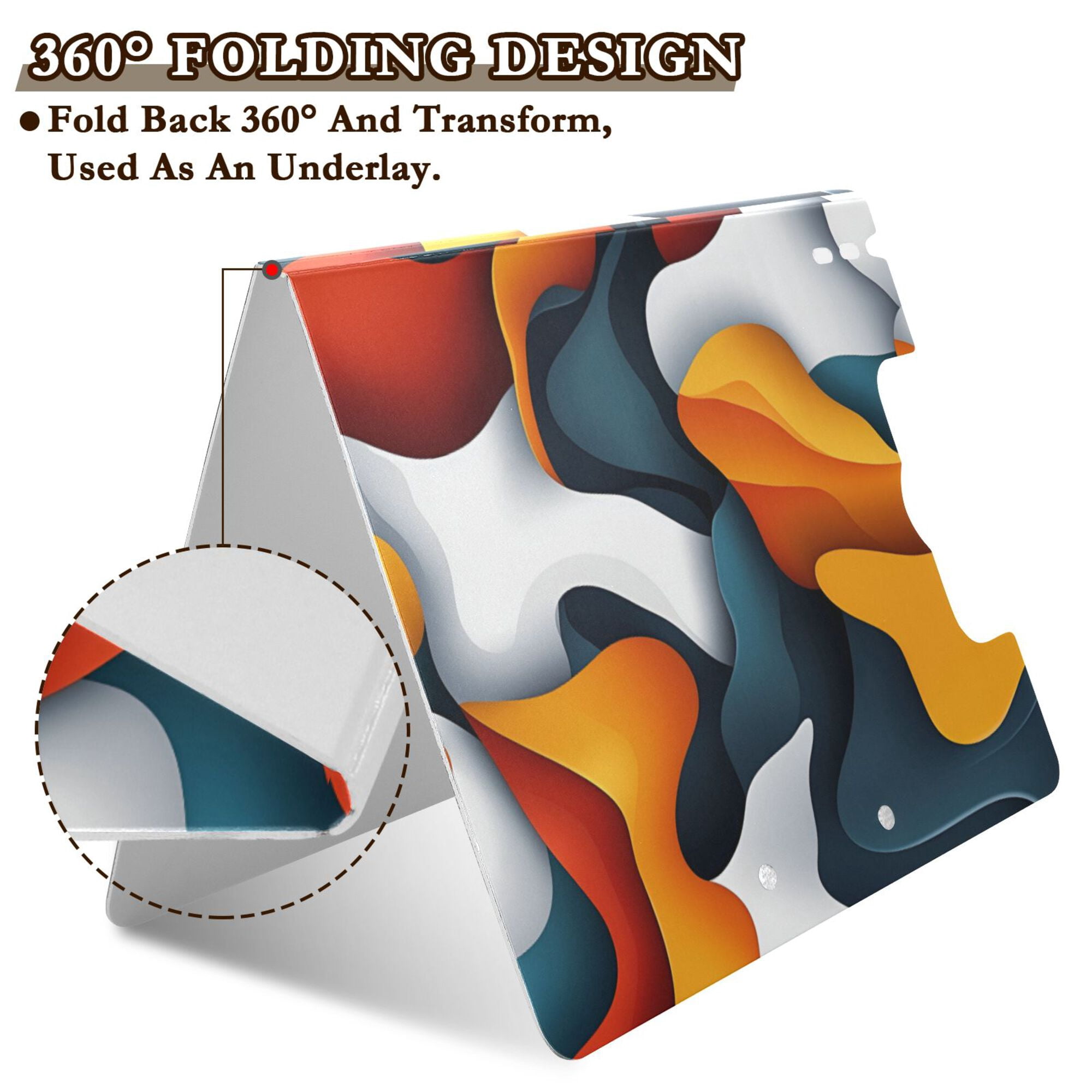 FORMRS A4 Clipboard Folder with Pen Holder Horizontal Foldable School Office Binder, Abstract Wavy
