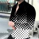 thumbnail image 3 of Camisa informal de manga larga para hombre, de primavera 2024, con estampado digital 3D de lunares y solapa de un solo pecho, camisa de fiesta 5XL, 14 colores, 3 of 5