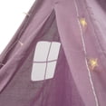 thumbnail image 3 of FOGGBET Kids Play Tent for Girls Boys, Indoor & Outdoor Princess Castle with Star Lights & Mat, Foldable Cotton Linen Teepee House for Reading, Play, Nap, Gift Purple, 47.2"x47.2"x55.1", 3 of 15
