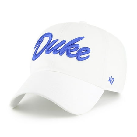 Men s 47 White Duke Blue Devils Clean Up Adjustable Hat