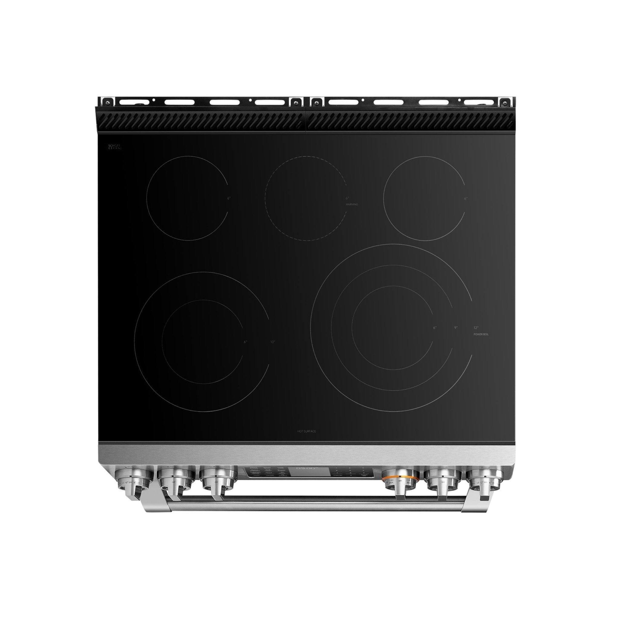 FOTILE FreshBake Technology 30-in Glass Top 5 burners 5.7-cu ft Air Fry Convection Oven Slide-In Electric Range ( Stainless Steel )
