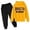 Yellow, variant on Toddler Boys' 2-Piece Outfit Set Autumn and Winter Letter Printed Long Sleeve Hoodie Sweatshirt and Pants Sets Size 3-4T ,Black