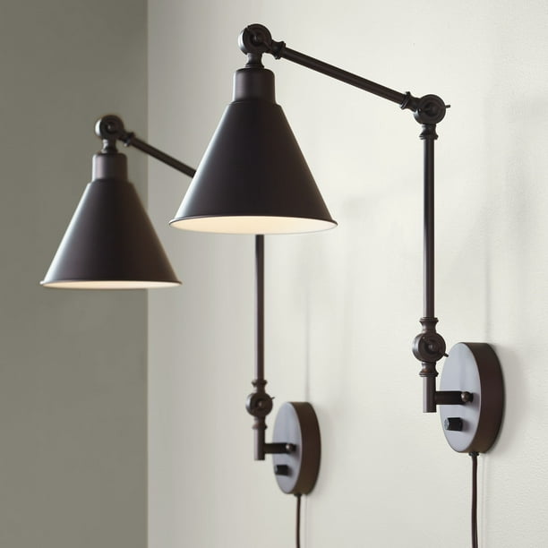 Swing Arm Wall Lights Set Of 2 Lamps, Wall Lamps For Bedroom Set Of 2