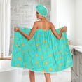 thumbnail image 5 of 3-Piece Bathroom Towel Set with Bath Towel, Quick-Dry Hair Cap and Hair Turban for Bath Yoga Beach Cute Small Flowers, 5 of 6