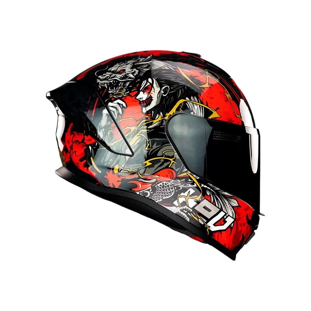 Casco Integral De Moto X- Kov Vertigo Yakuza Rojo Ece22.06