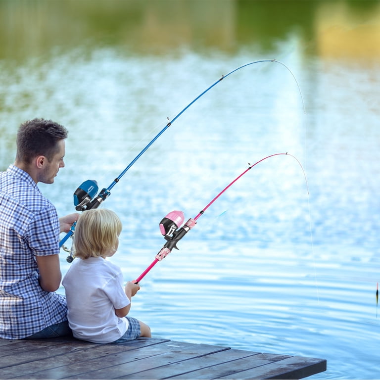 Moclever 4ft Kids Telescopic Fishing Rod and Reel Combo Kit with