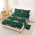 thumbnail image 2 of jejeloiu Romantic Tribal Bed Sheets,Ethnic Print Full Size Sheets For Boys,Teal Multicolor,4 Pieces,1 Flat Sheet, 1 Fitted Sheet and 2 Pillowcases, 2 of 6