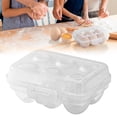 thumbnail image 2 of Egg Storage For Refrigerator,Plastic Egg Holder With Lid,Egg Container Holders, Plastic Stackable Trays For 6 Eggs,Egg Container For Refrigerator,Small Reusable Portable Egg Container,A, 2 of 9