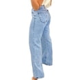 thumbnail image 4 of Straight Jeans, Diagonal Pocket Loose Style Street Fashion Brand Loose Jeans, Ladies Jeans And Clothing, 4 of 5
