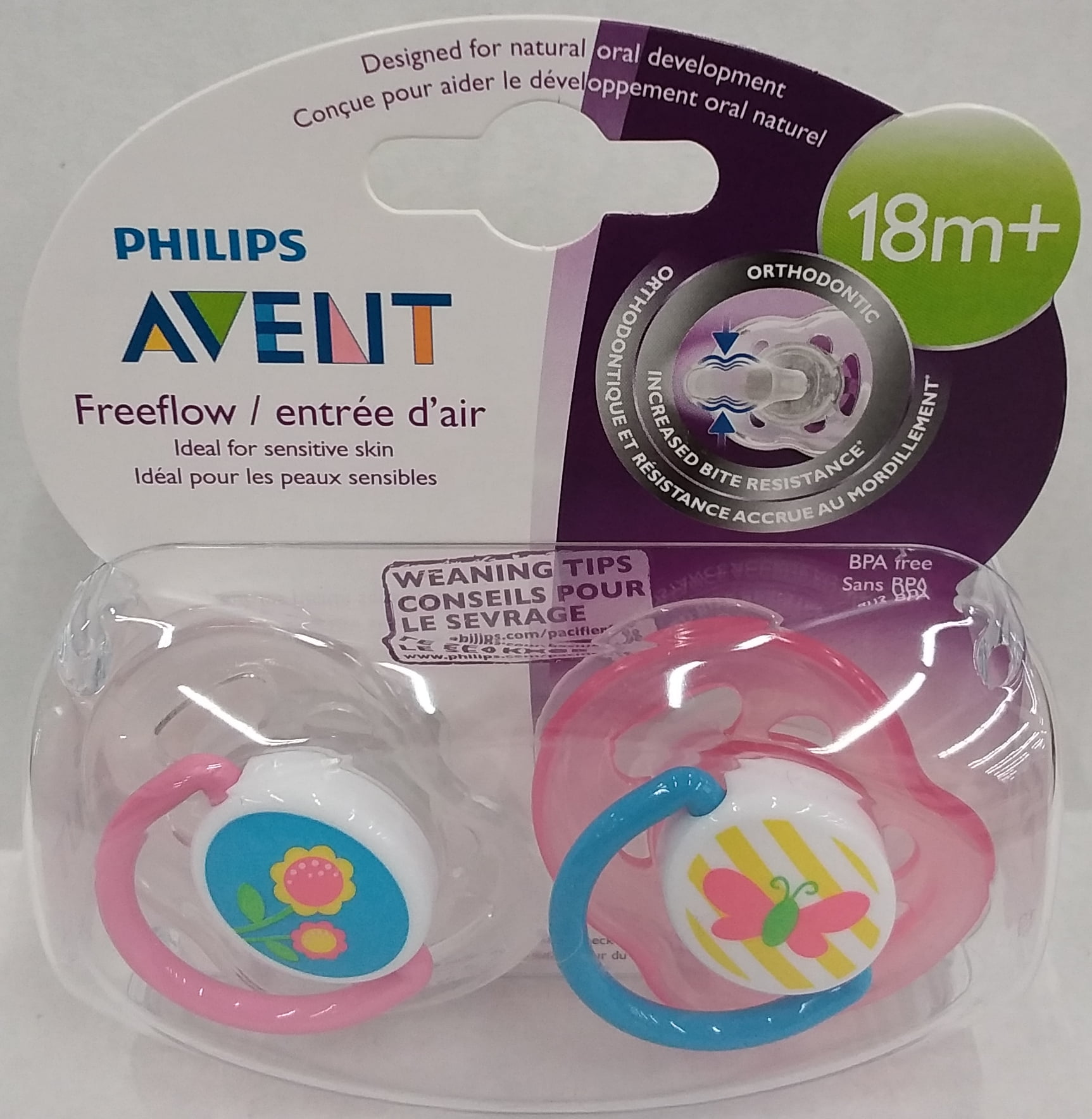 Philips Avent Freeflow Fashion Pacifier, 618 Months, (Color May Vary
