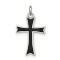 thumbnail image 1 of Beautiful Sterling Silver Rhodium-plated Black Enameled Cross Charm, 1 of 2