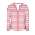 thumbnail image 5 of YueHuiYing Women's Black & White Striped Polka Dot Long Sleeve T-Shirt - Round Neck Loose-Fit Breathable Everyday Versatile Top, 5 of 6